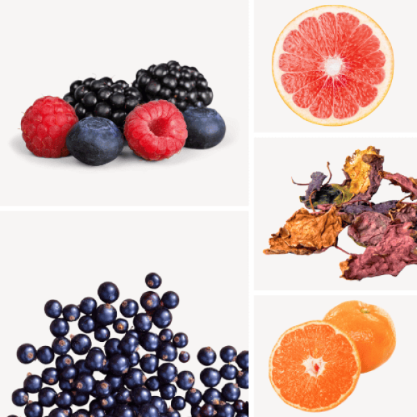Duftnoten: rote Beeren, Grapefruit, Patschuli, schwarze Johannisbeeren, Mandarine